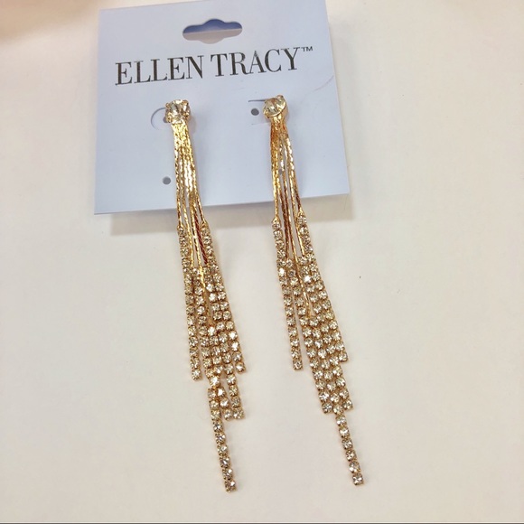 Sparkly Tassel Drop Earrings For Women – Cubic Zirconia Dangle Earrings For Wedding & Everyday Wear - View #6